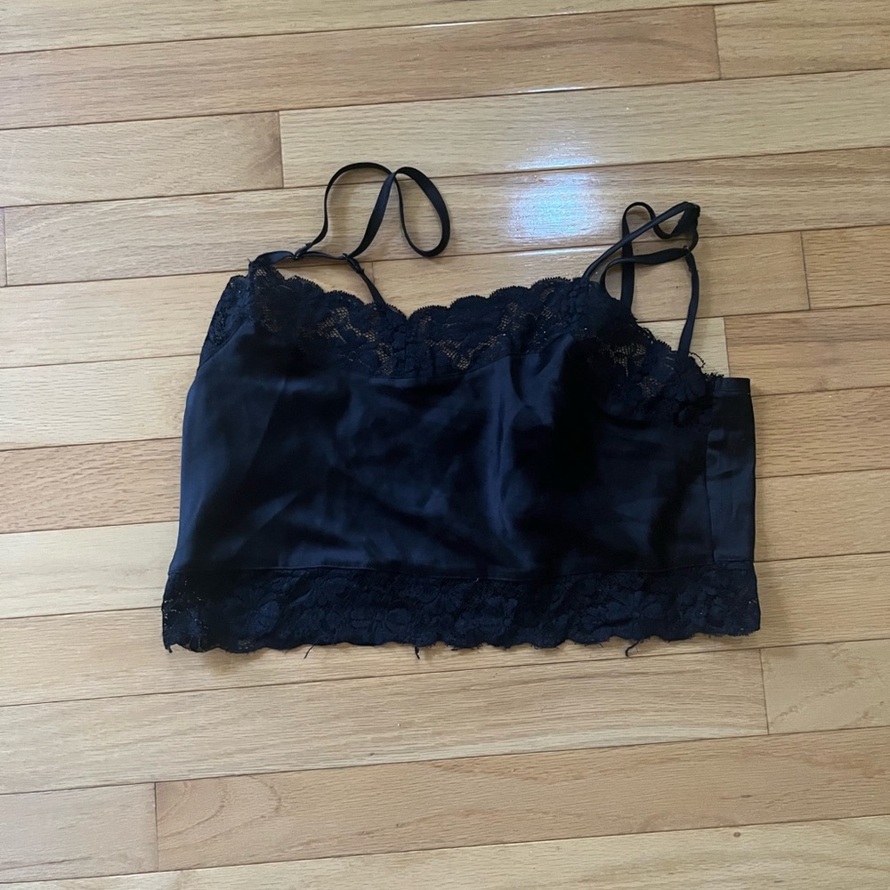 Brandy Melville Black Lace Cami Crop Top